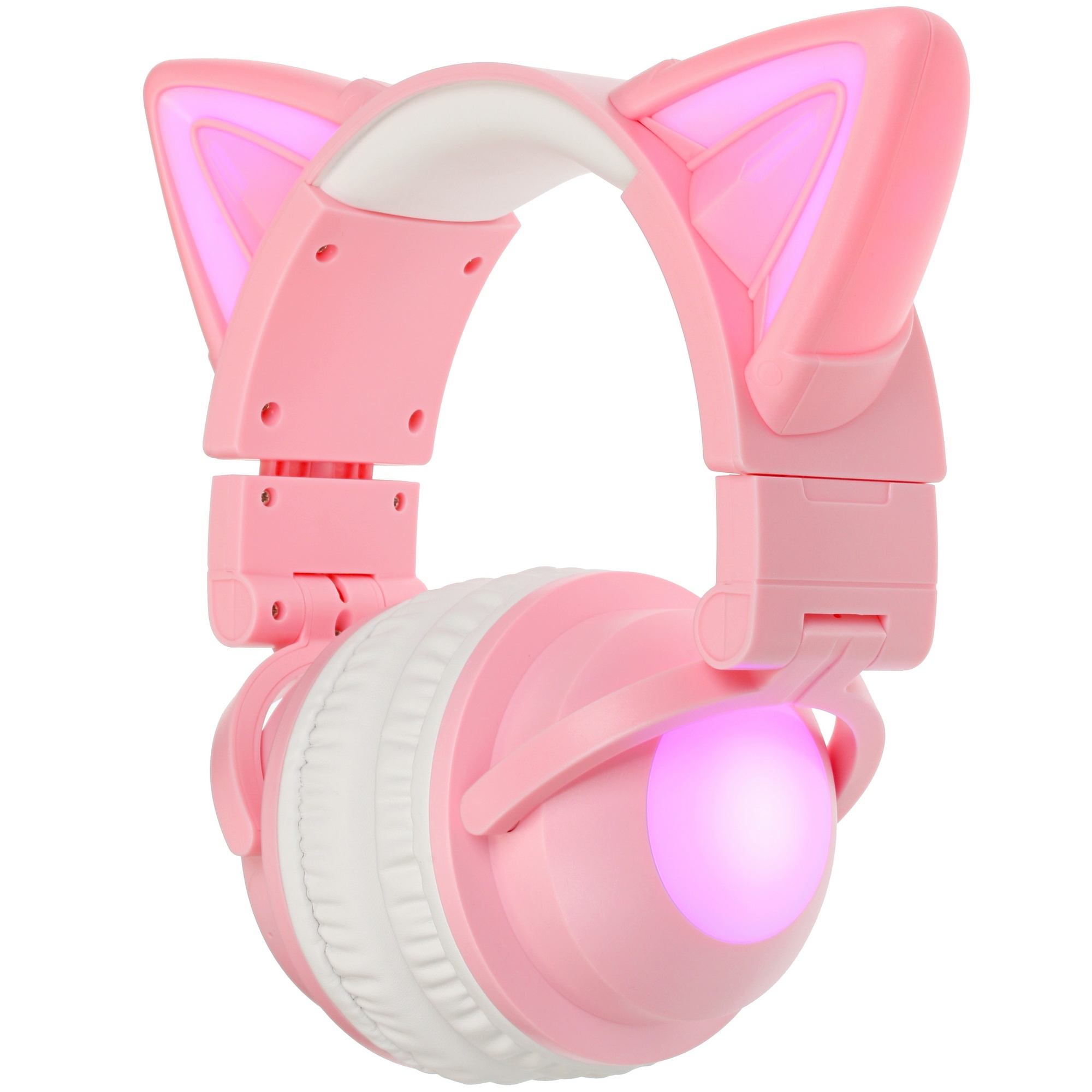 Гарнитура Party Cat mini ВТ 0051 (розово-голубые) c подсветкой накладная Bluetooth