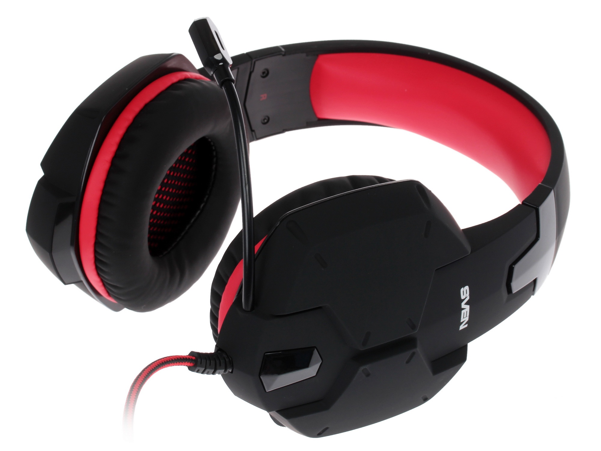 Игровые стереонаушники с микрофоном SVEN AP-G988MV, черный-красный Игровые стереонаушники с микрофон