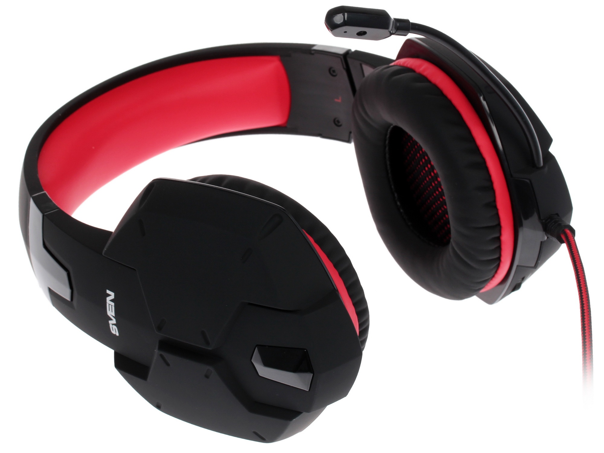 Игровые стереонаушники с микрофоном SVEN AP-G988MV, черный-красный Игровые стереонаушники с микрофон