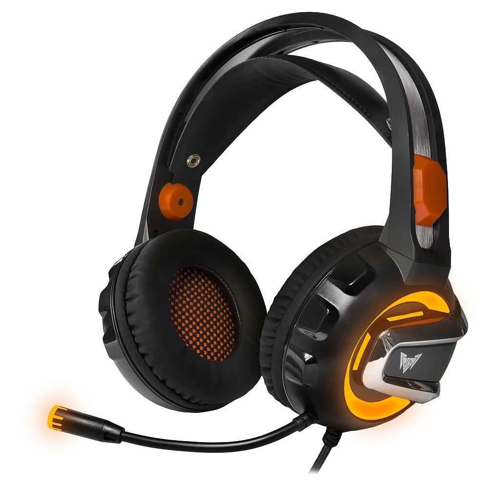 Гарнитура игровая Crown CMGH-3103 черный/оранжевый