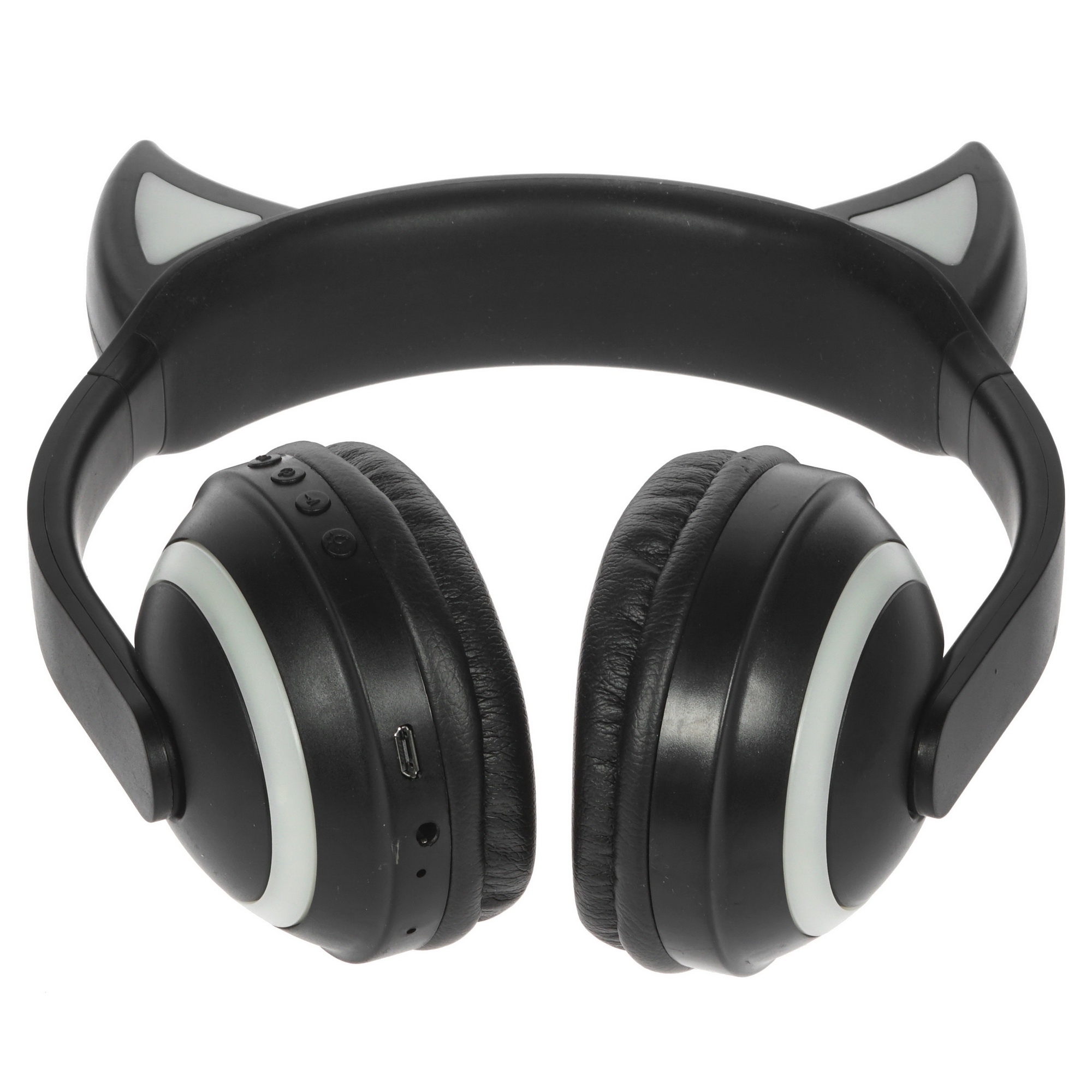 Гарнитура-Bluetooth Qumo Party Cat (ВТ 0024), черный + "ушки" с подсветкой, накладная, Bluetooth 4.2