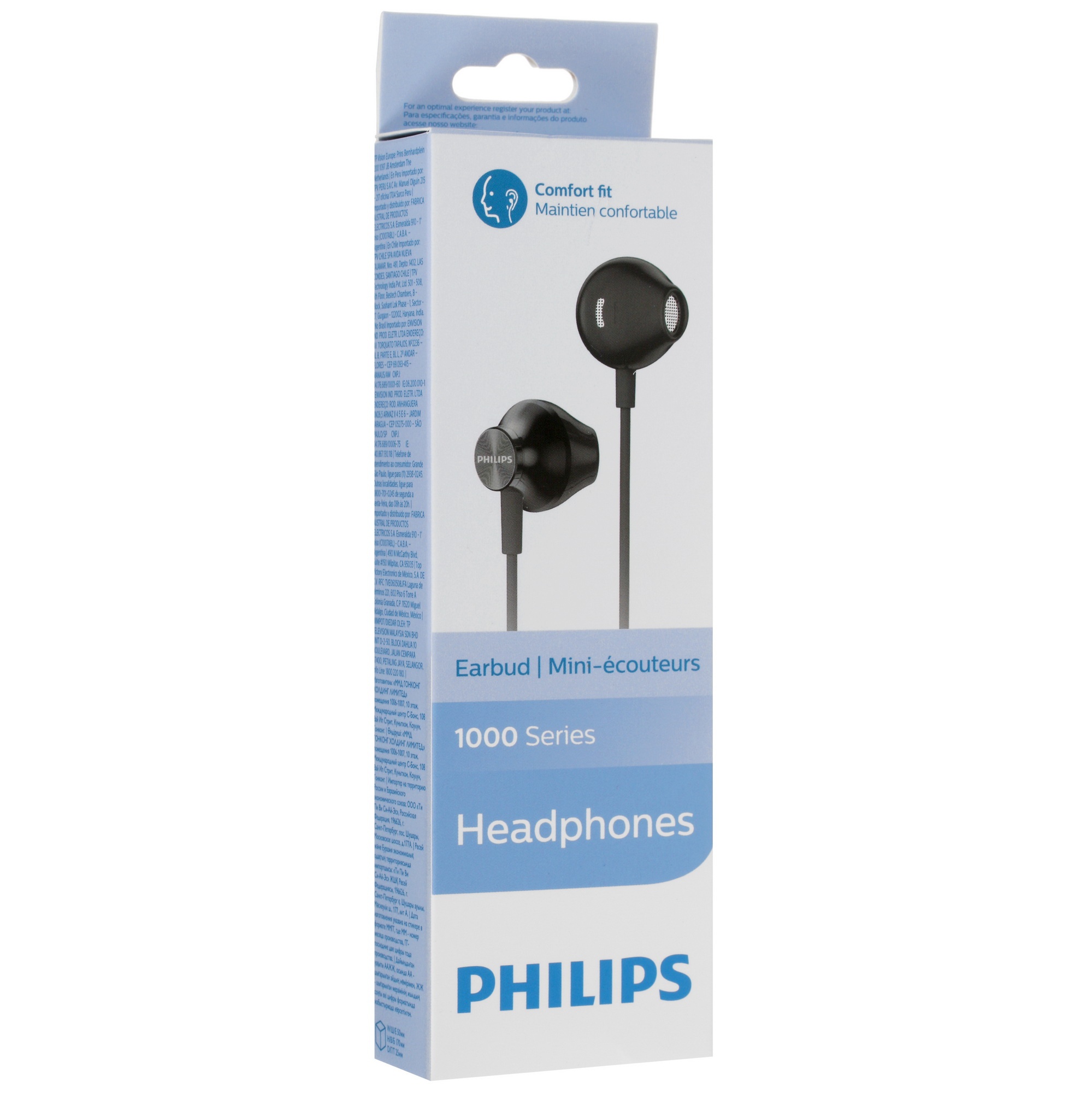 Наушники вкладыши Philips TAUE100BK/00 1.2м черный проводные в ушной раковине
