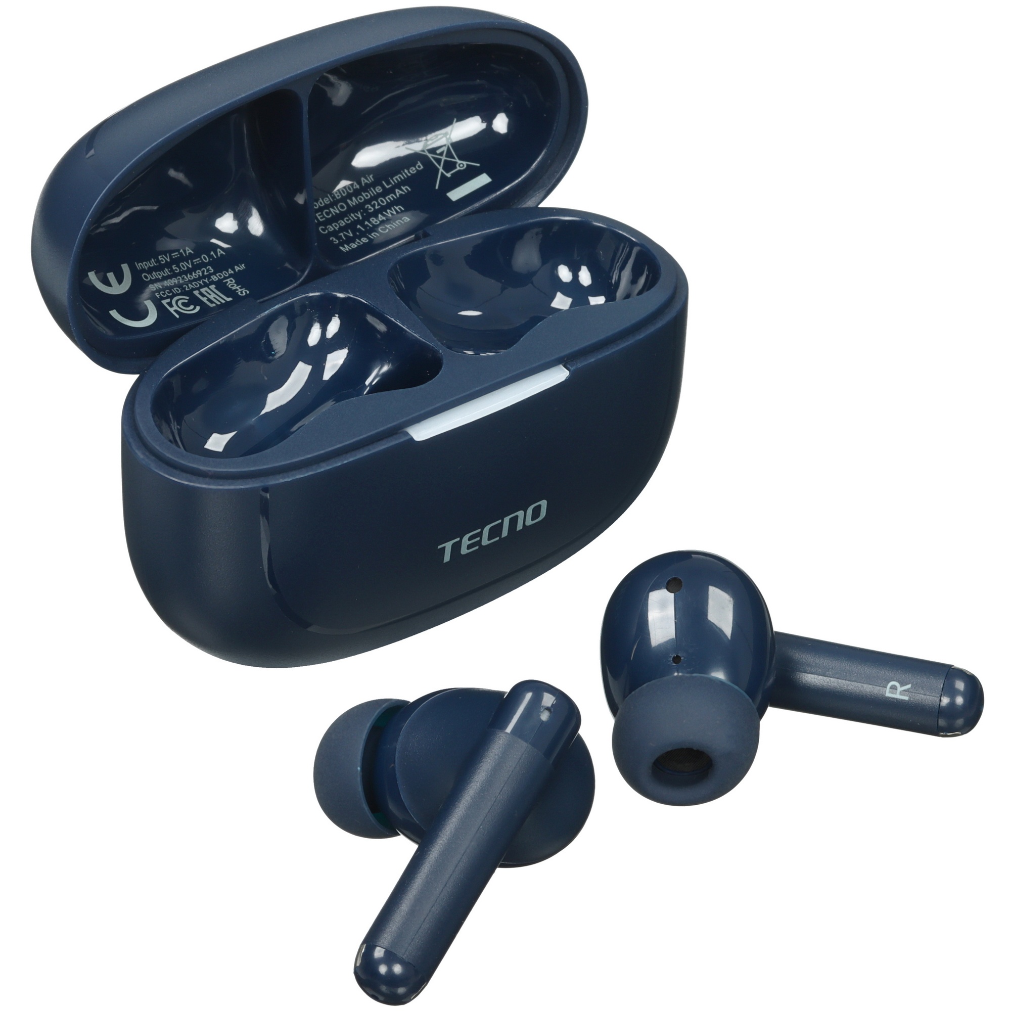 Наушники беспроводные Tecno Buds 4 BD04 Air синий