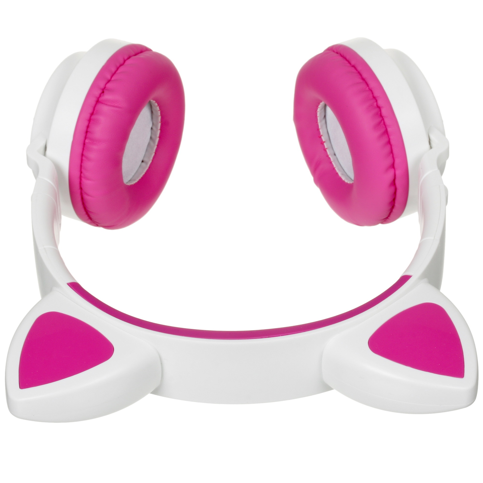 Гарнитура BT QUMO Party Cat ВТ 0025 (бело-розовая) c подсветкой, FM-радио, MicroSD, накладная, Bluet