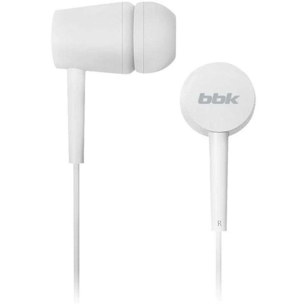 Наушники вкладыши BBK EP-1002S 1.2м белый проводные (в ушной раковине)