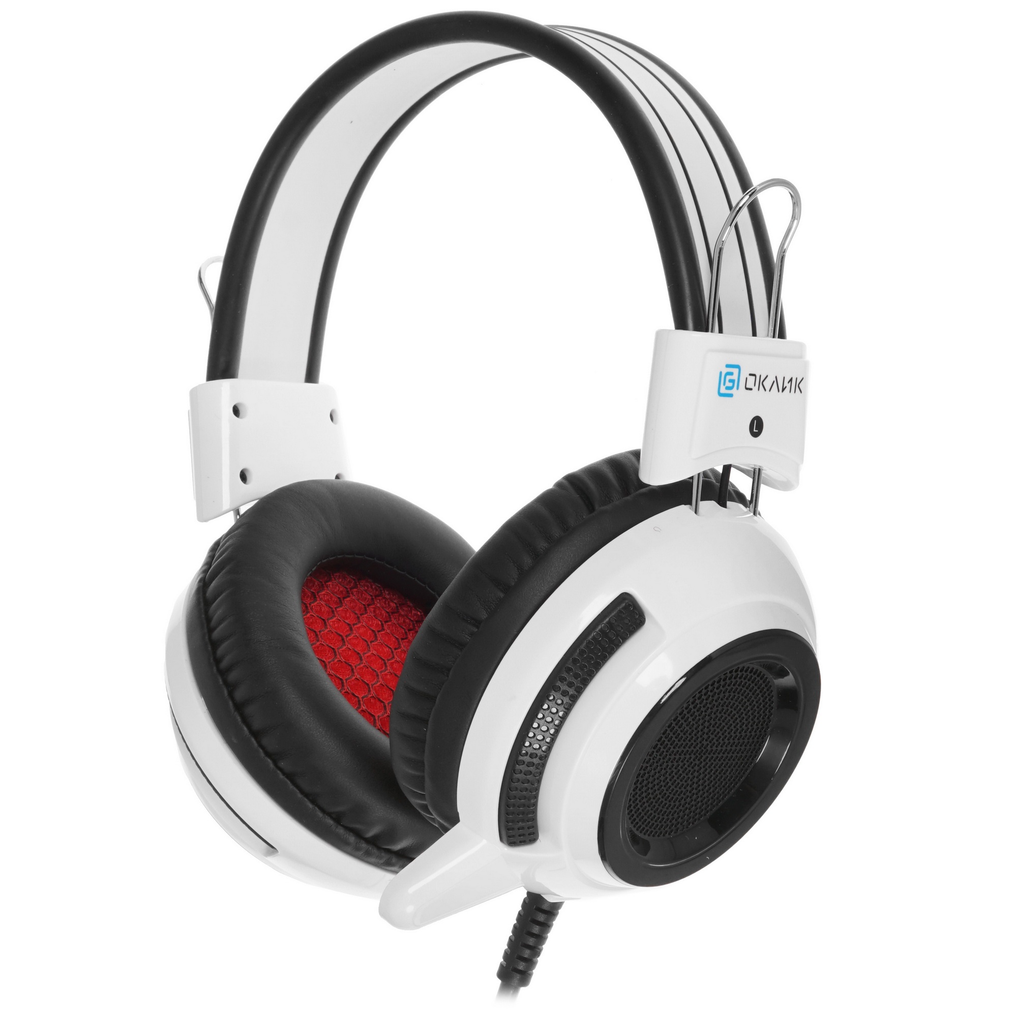 Наушники с микрофоном Oklick HS-G300 белый/черный 2.5м мониторы