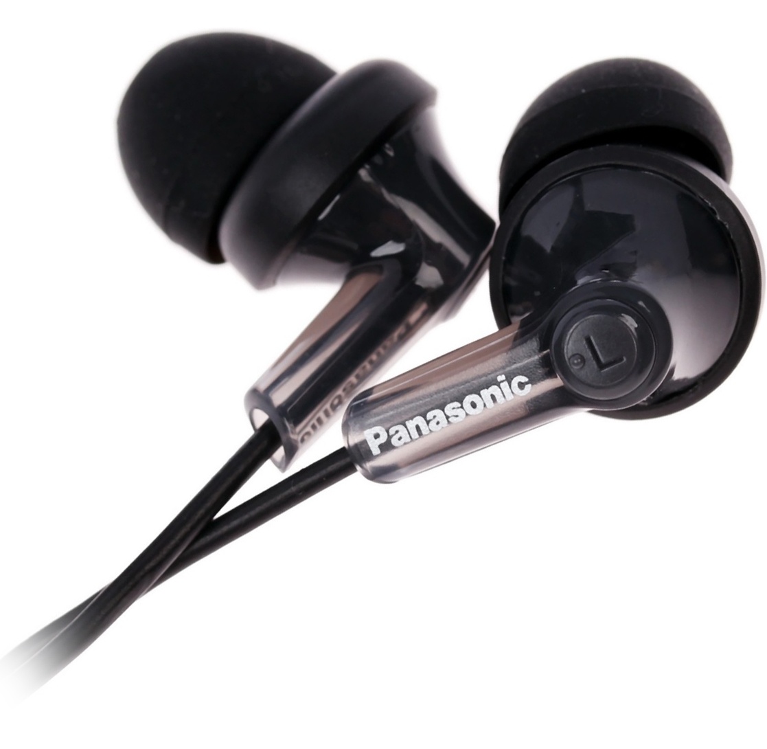 Наушники вкладыши Panasonic RP-HJE118GUK 1.1м черный проводные (в ушной раковине)