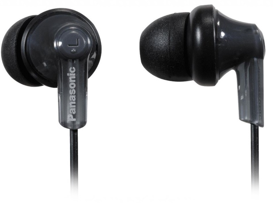 Наушники вкладыши Panasonic RP-HJE118GUK 1.1м черный проводные (в ушной раковине)