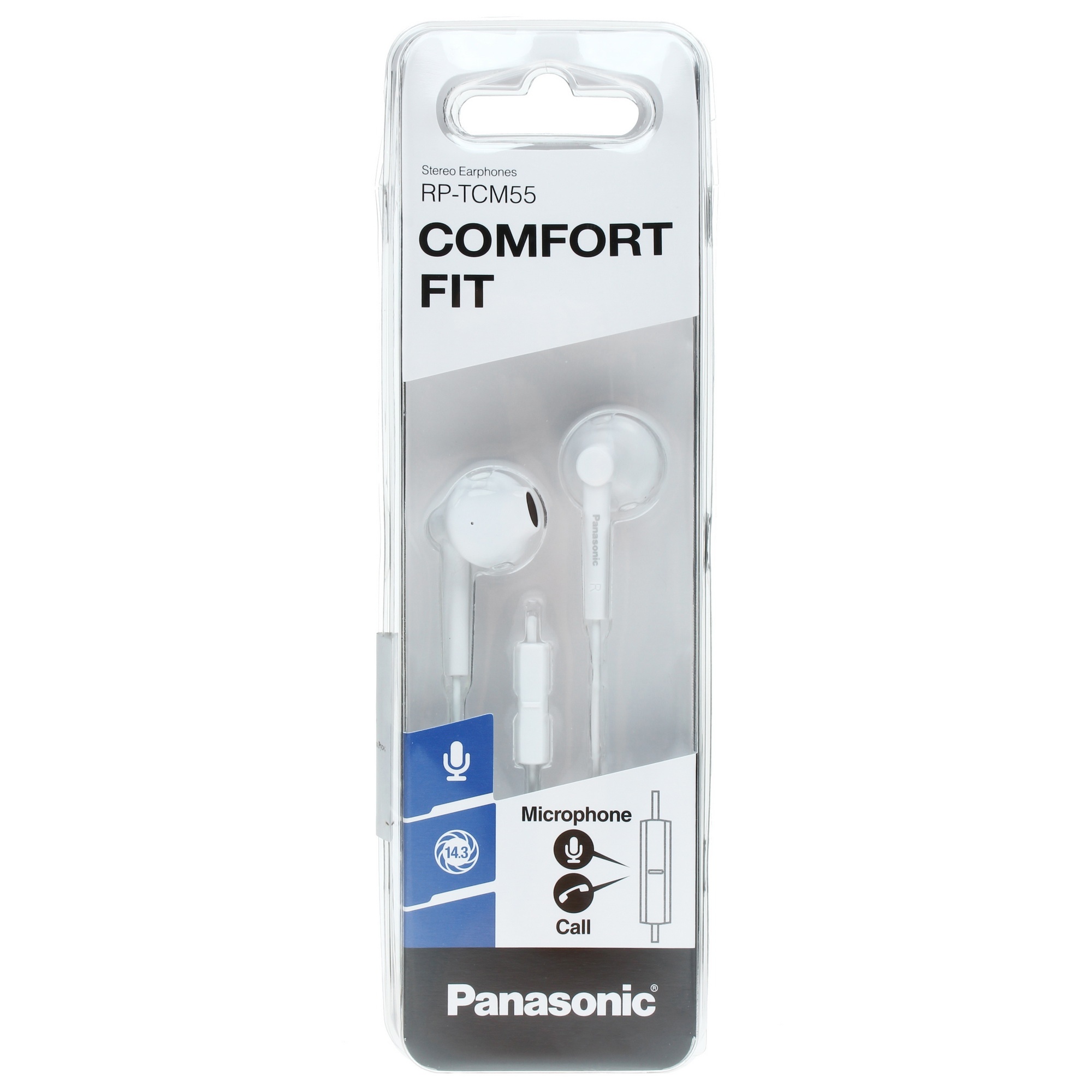 Наушники Panasonic RP-TCM55GC-W внутриканальные 10-24000Гц 1.2м 3.5мм 109дБ микрофон белые