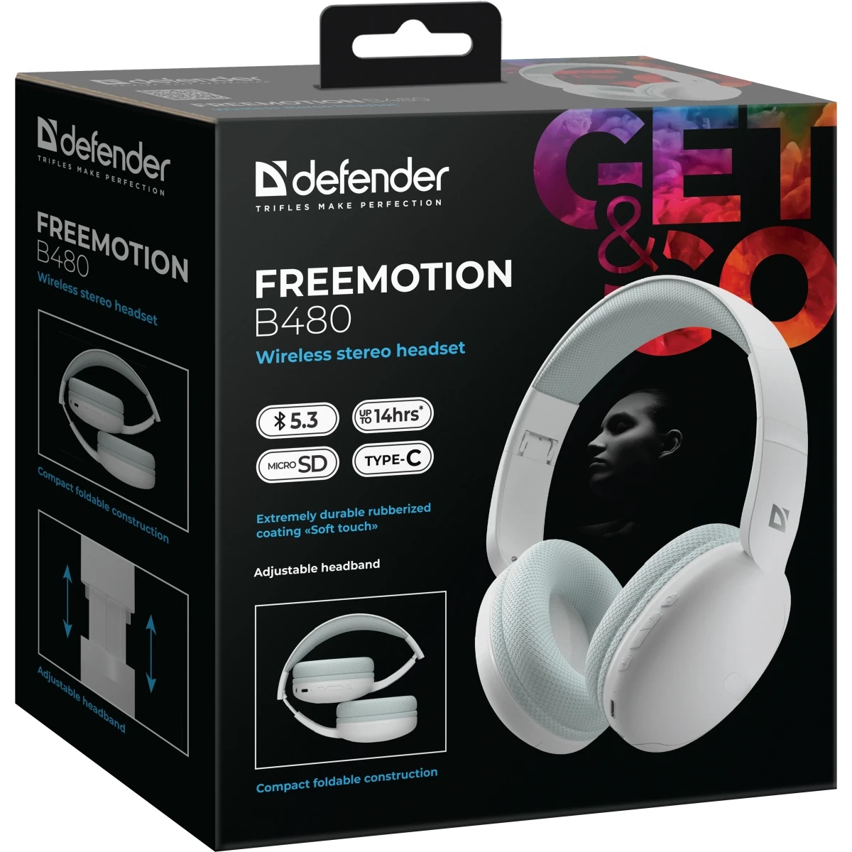 Беспроводная гарнитура DEFENDER (63481) FreeMotion B480 белый