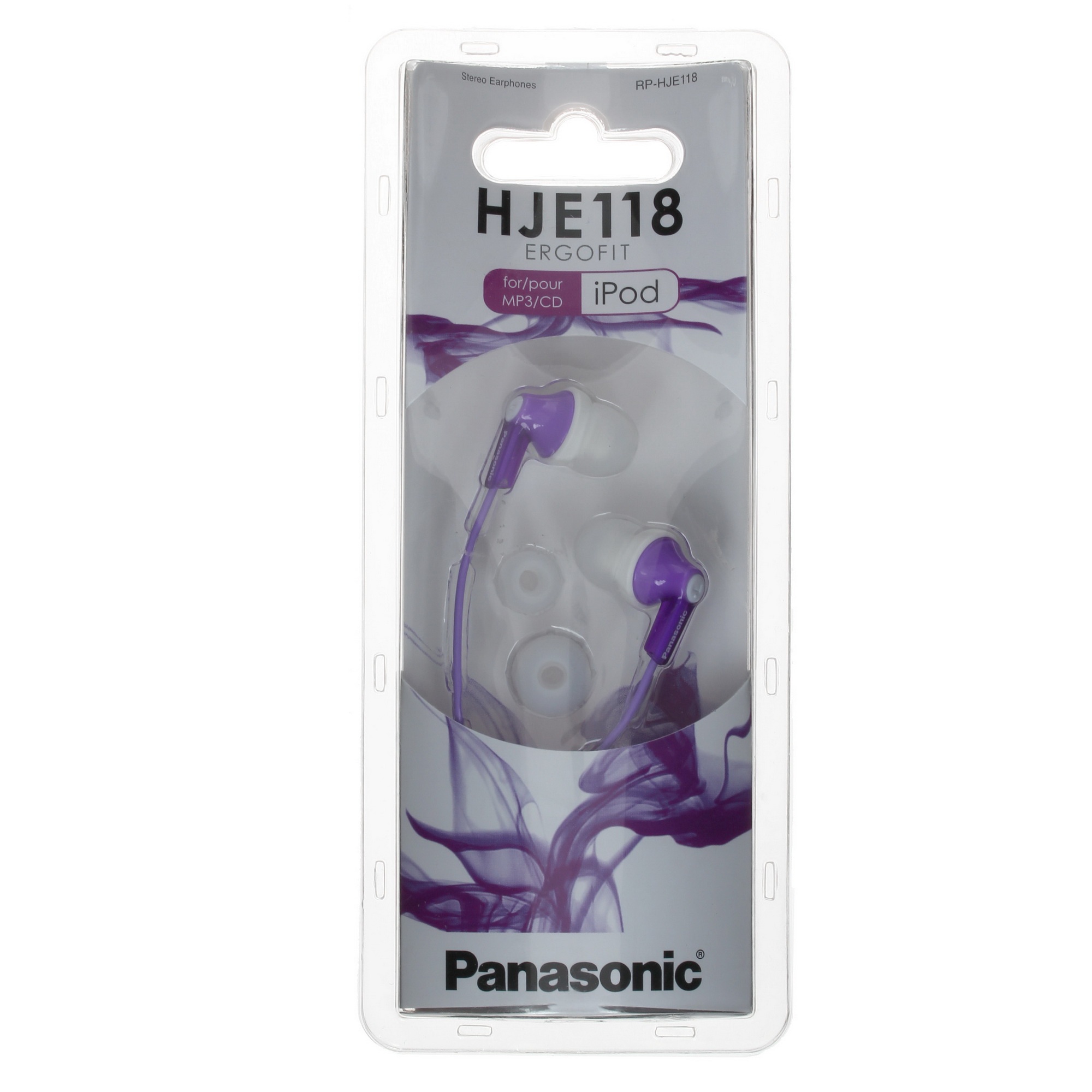 Наушники вкладыши Panasonic RP-HJE118GUV 1.1м белый/фиолетовый проводные (в ушной раковине)