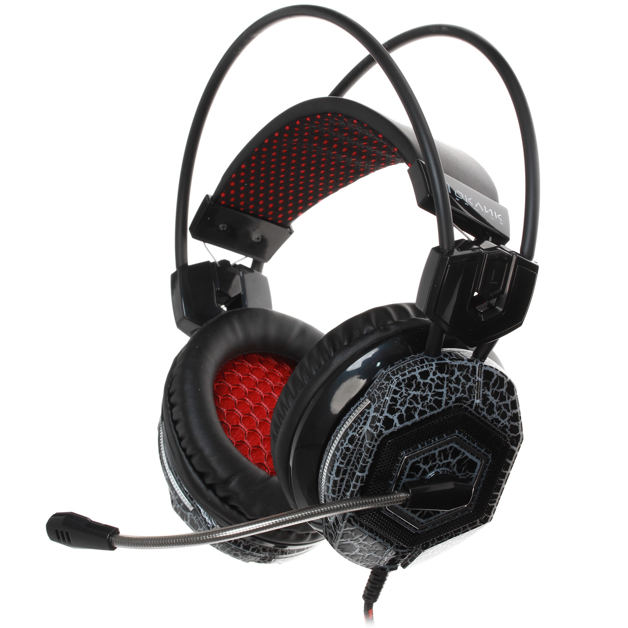 Наушники с микрофоном Oklick HS-L500G черный 2.2м мониторы оголовье