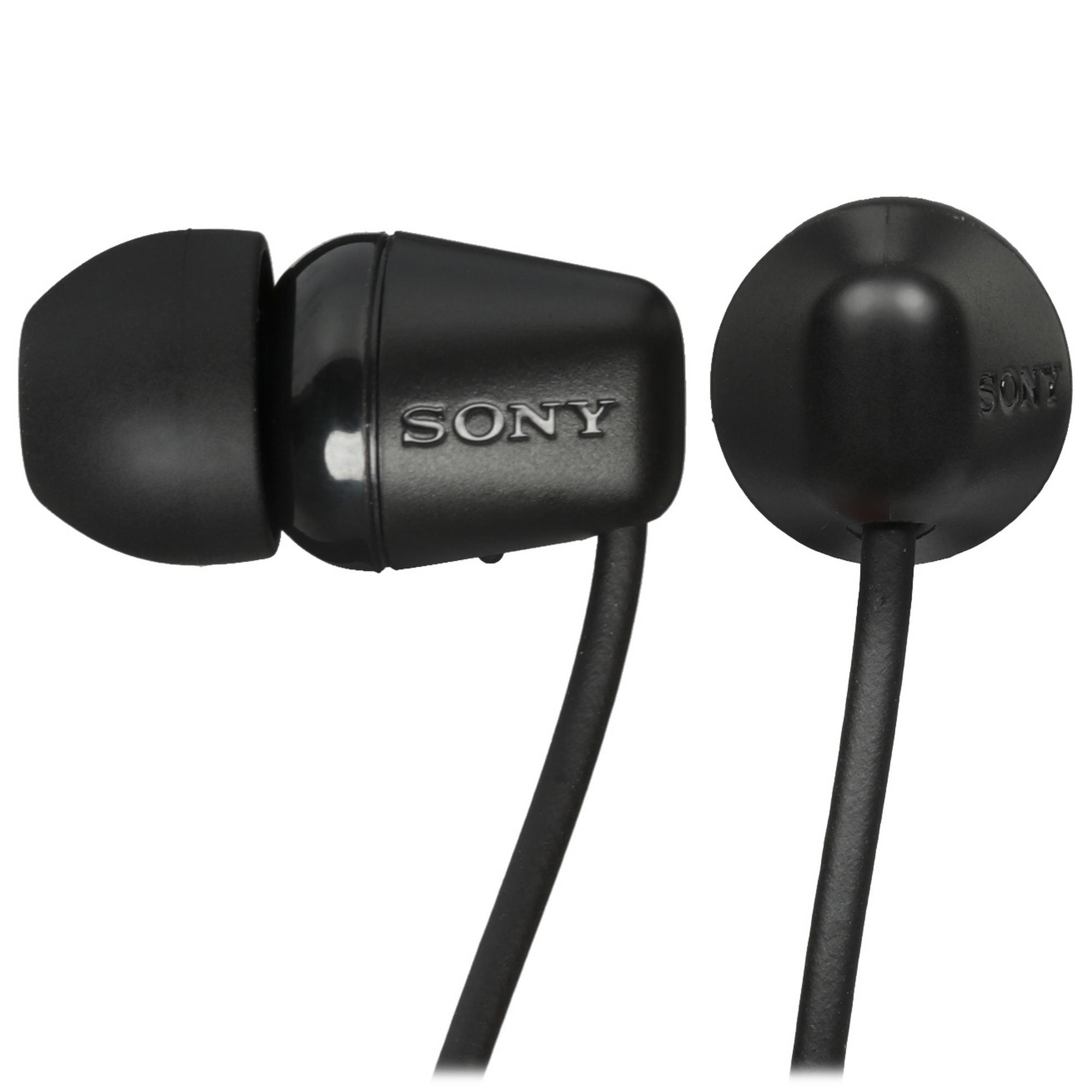 Гарнитура вкладыши Sony WI-C100 черный беспроводные bluetooth шейный обод