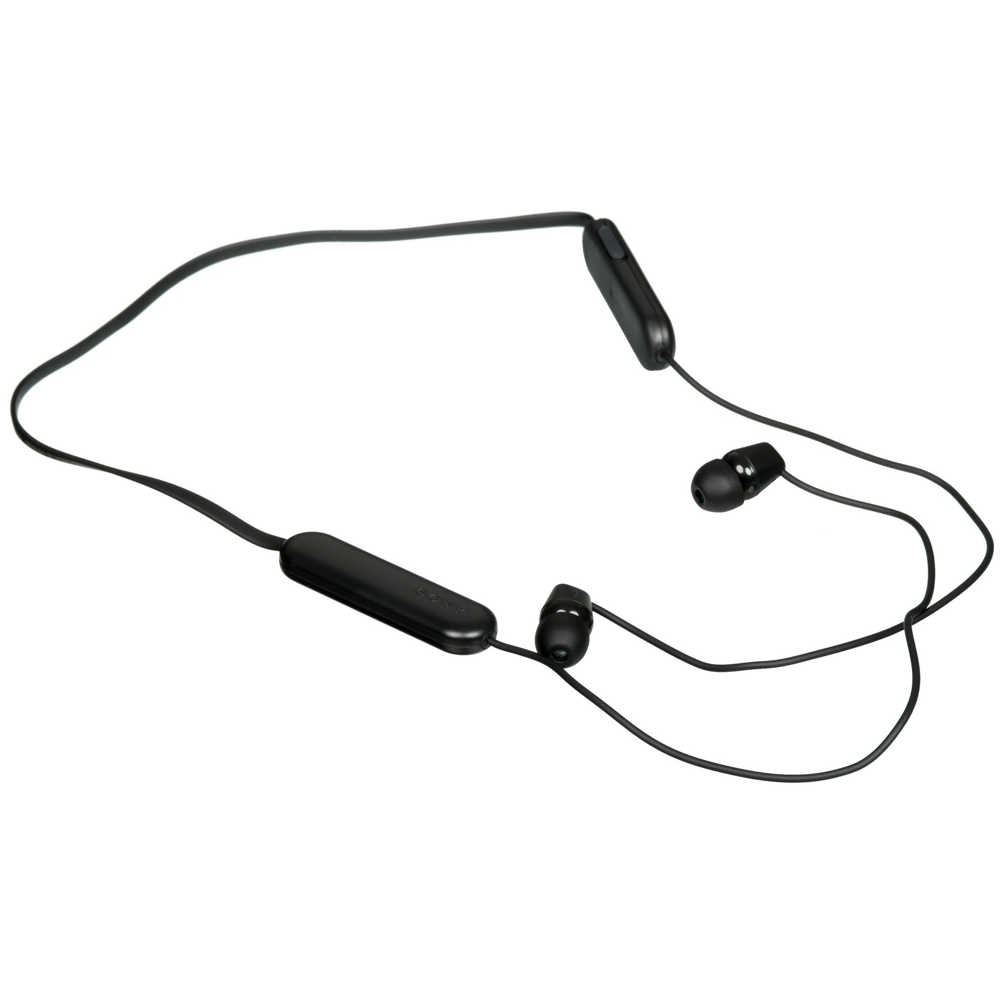 Гарнитура вкладыши Sony WI-C100 черный беспроводные bluetooth шейный обод