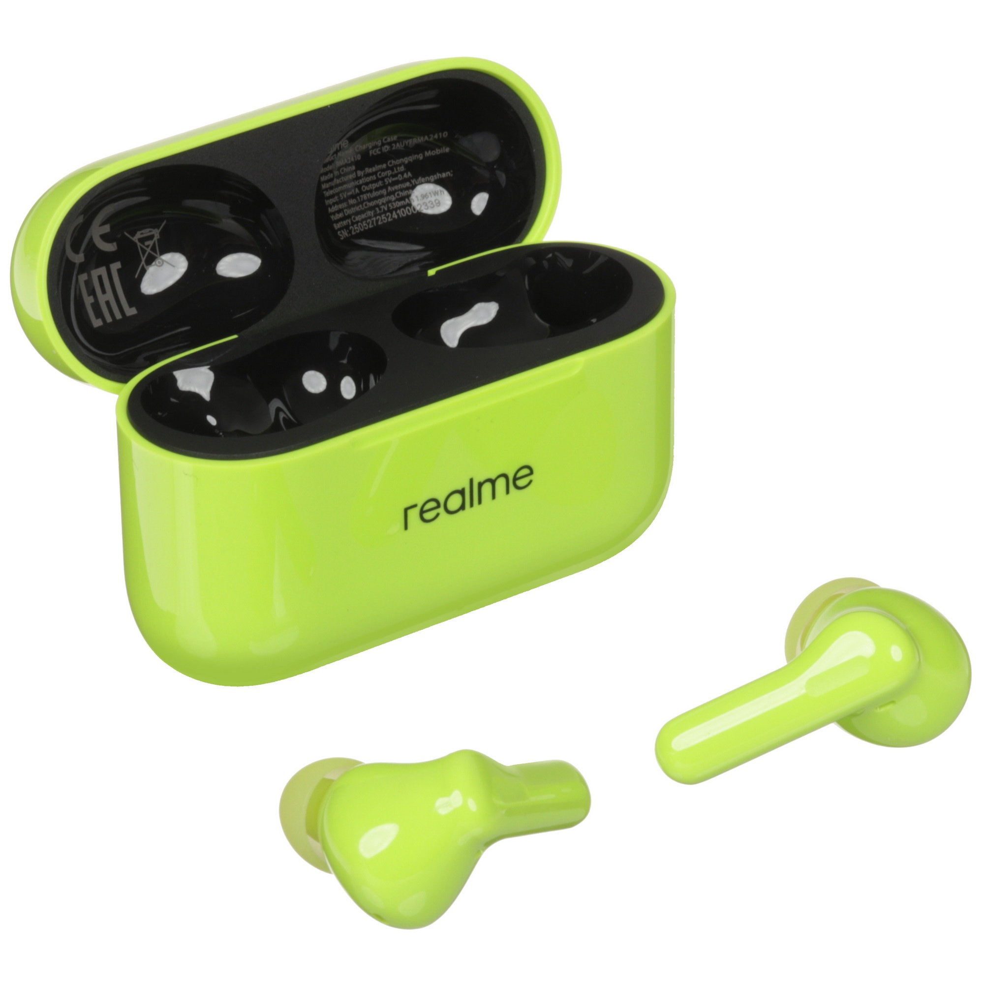 Гарнитура внутриканальные Realme Buds T200 зеленый беспроводные bluetooth в ушной раковине (69417644