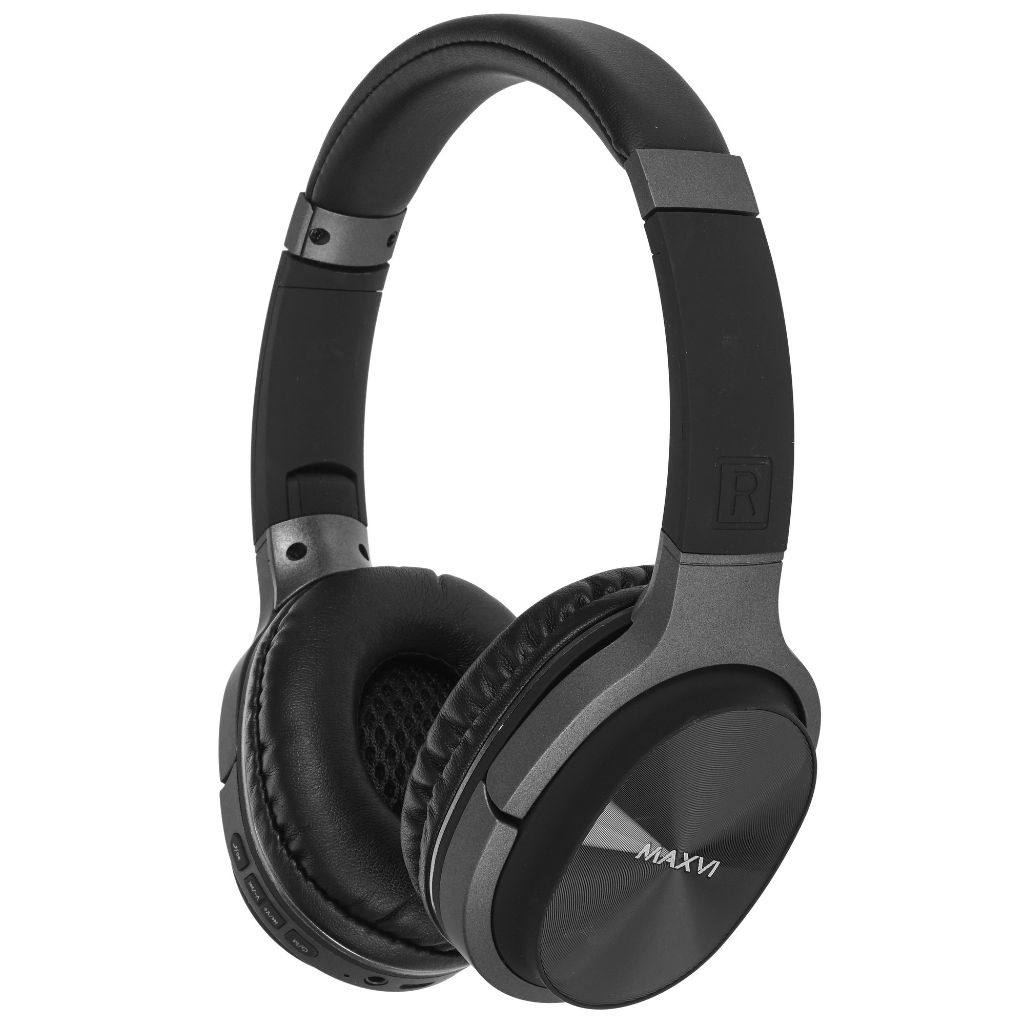 Беспроводные полноразмерные наушники Maxvi MHF-203BT черные, Bluetooth 5.3\FM\MP3\300мАч\микрофон