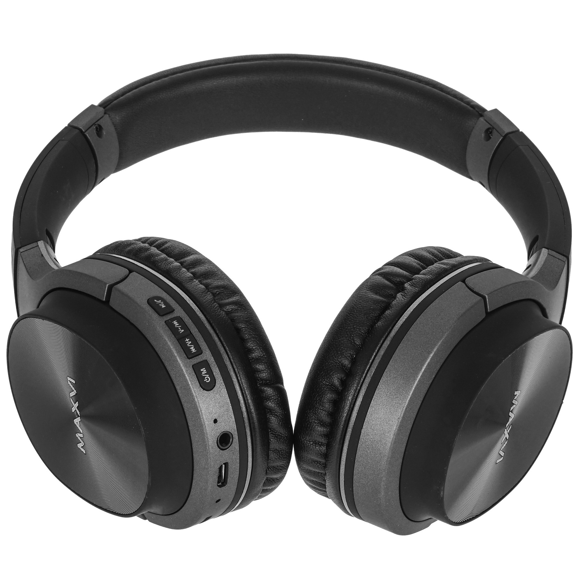 Беспроводные полноразмерные наушники Maxvi MHF-203BT черные, Bluetooth 5.3\FM\MP3\300мАч\микрофон
