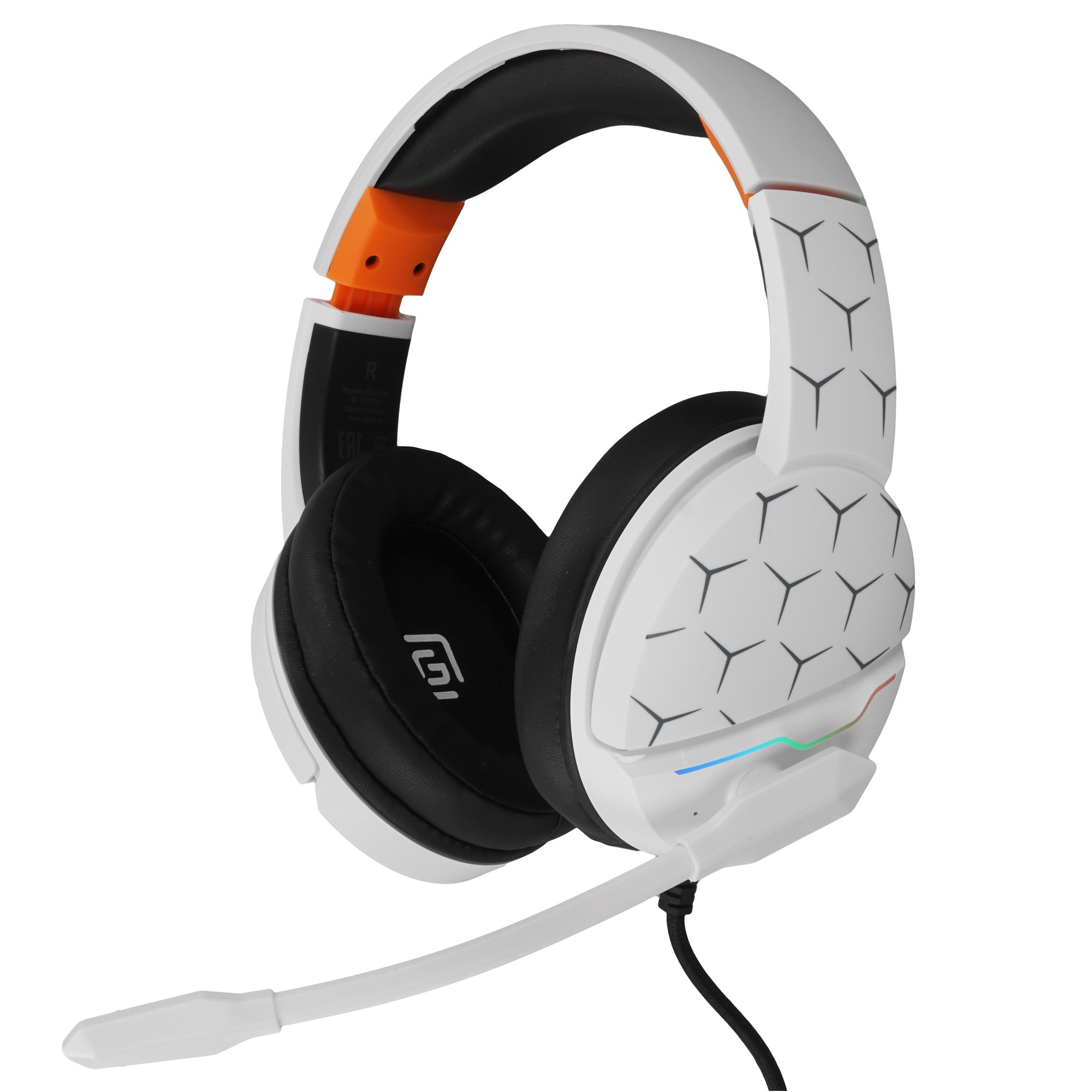Наушники с микрофоном Оклик HS-L710G белый/черный