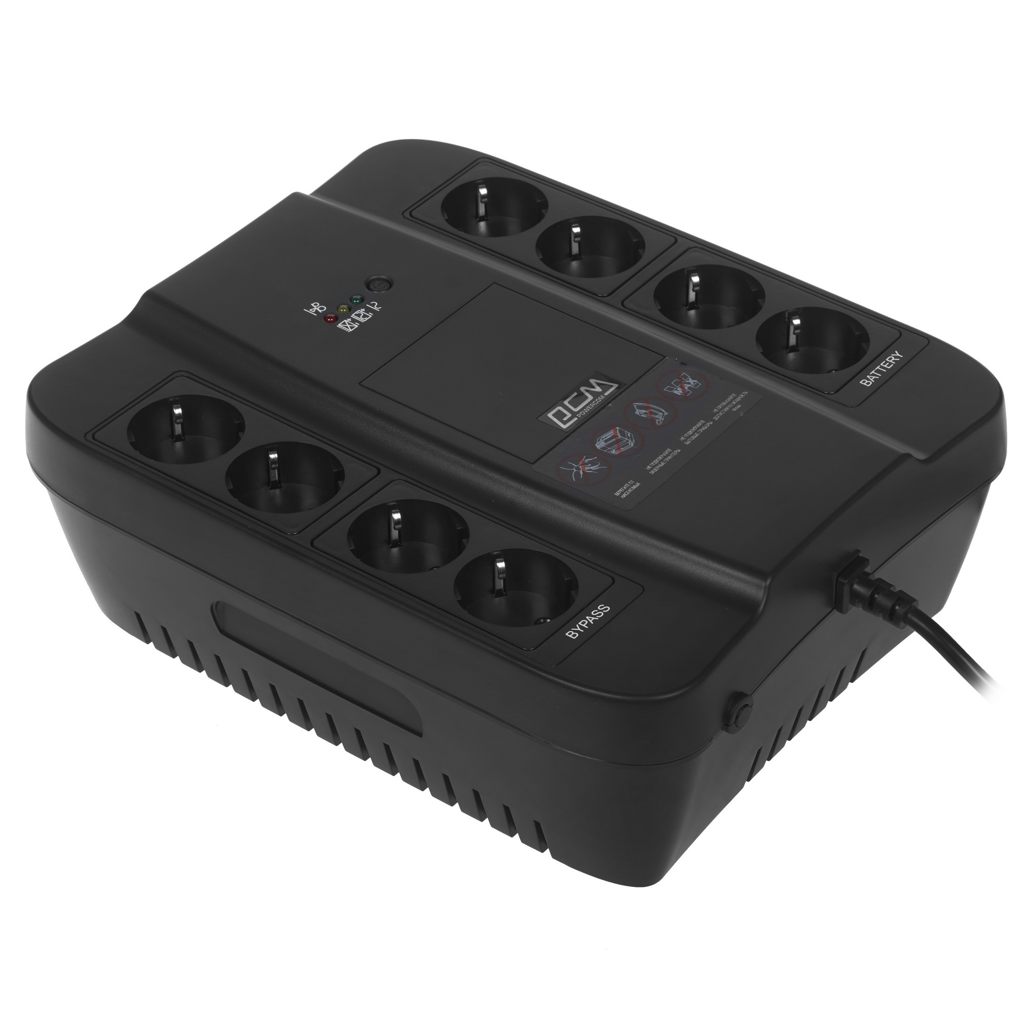 Источник бесперебойного питания Powercom Back-UPS SPIDER, OffLine, 1000VA/550W, Tower, 8xSchuko outlets (4 surge & 4 batt) (332717)