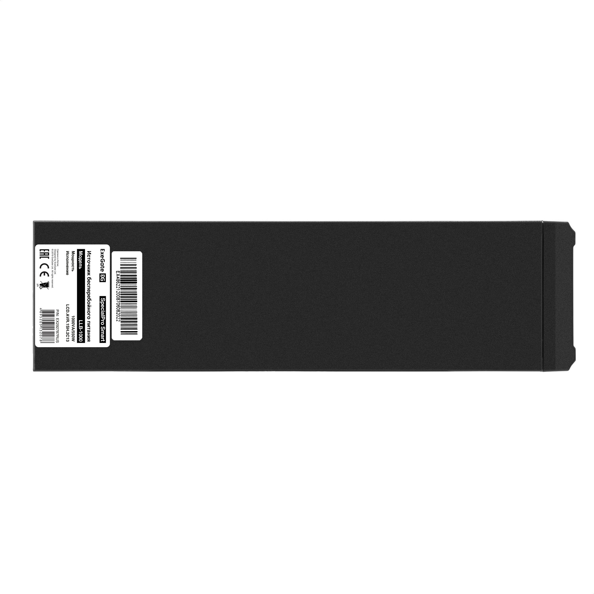 ИБП ExeGate SpecialPro Smart LLB-1000.LCD.AVR.1SH.2C13 (1000VA/550W, LCD, AVR, 1*Schuko+2*C13, батарея 12V 9Ah, металлический корпус, Black)