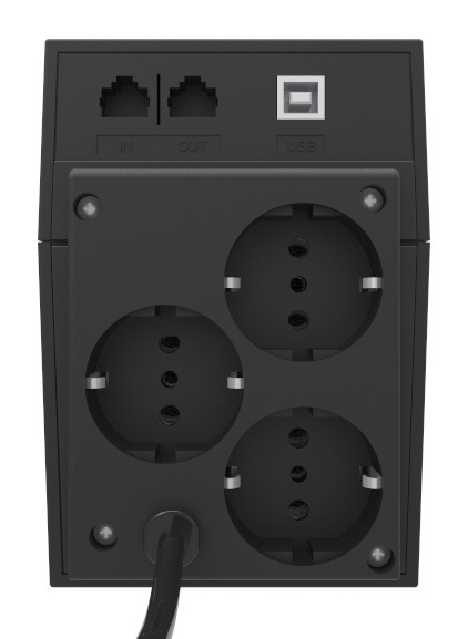 Источник бесперебойного питания Powercom Raptor, Line-Interactive, 600VA/360W, Tower, 3xSchuko (3 batt), USB (859793)