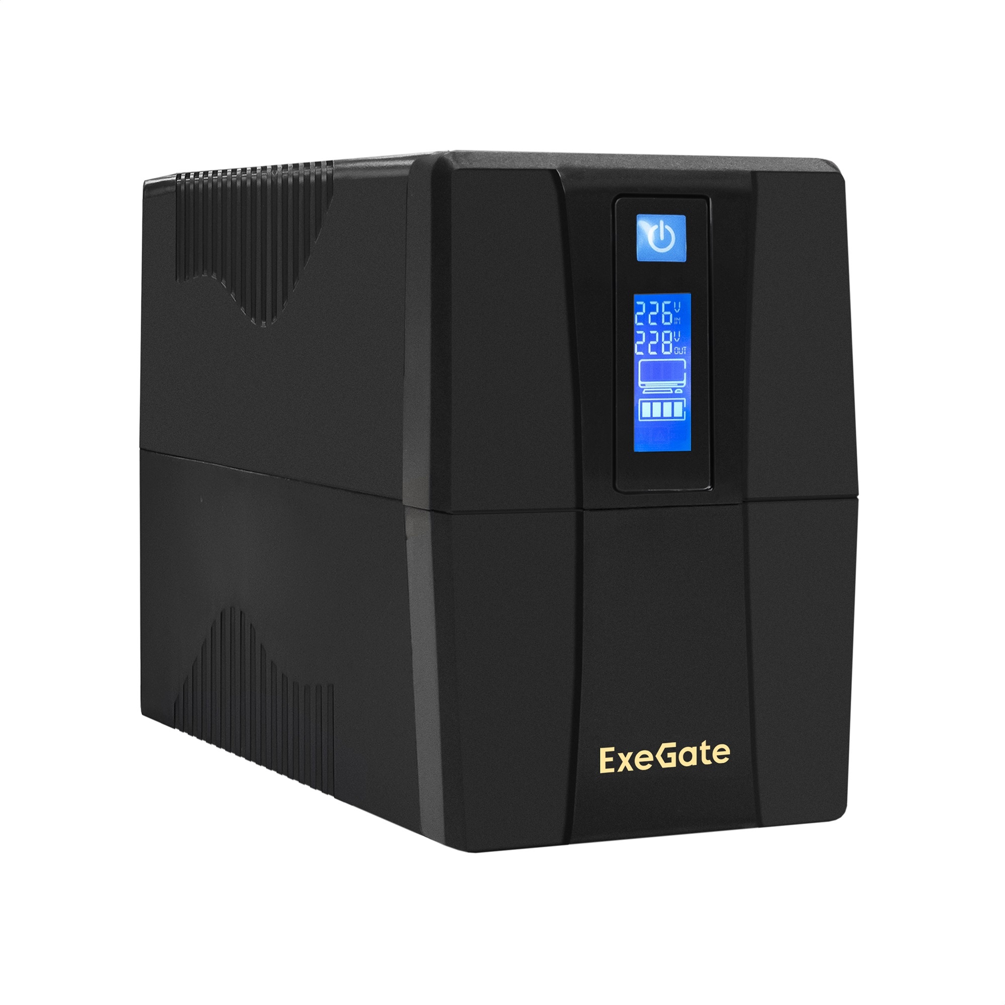 ИБП ExeGate Power Smart ULB-800.LCD.AVR.2SH (800VA/480W, LCD, AVR, 2*Schuko, батарея 12V 9Ah, Black)