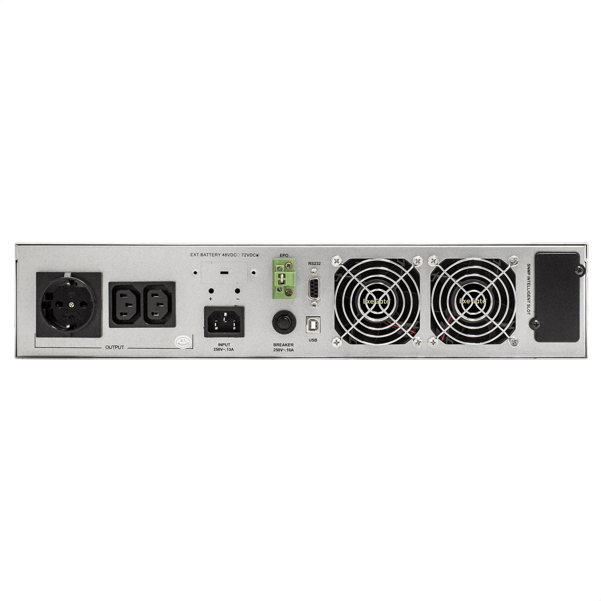 ИБП On-line ExeGate PowerExpert ULS-3000.LCD.AVR.1SH.2C13.USB.RS232.SNMP.2U (3000VA/3000W, On-Line, PF=1, LCD, 1*Schuko+2*C13, RS232, USB, SNMP-slot, батарея 12V 7.2Ah - 6шт, Rackmount 2U/Tower, металлический корпус, Black)