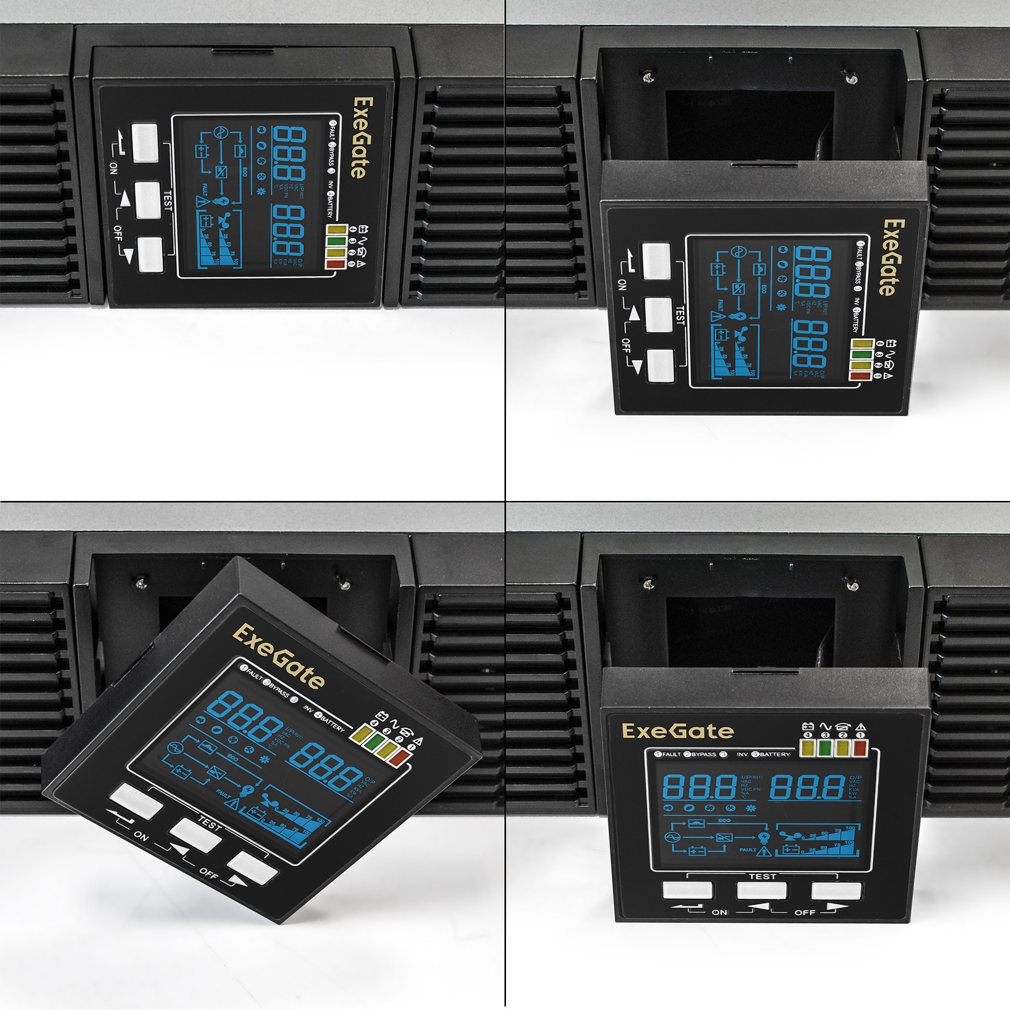 ИБП On-line ExeGate PowerExpert ULS-3000.LCD.AVR.1SH.2C13.USB.RS232.SNMP.2U (3000VA/3000W, On-Line, PF=1, LCD, 1*Schuko+2*C13, RS232, USB, SNMP-slot, батарея 12V 7.2Ah - 6шт, Rackmount 2U/Tower, металлический корпус, Black)