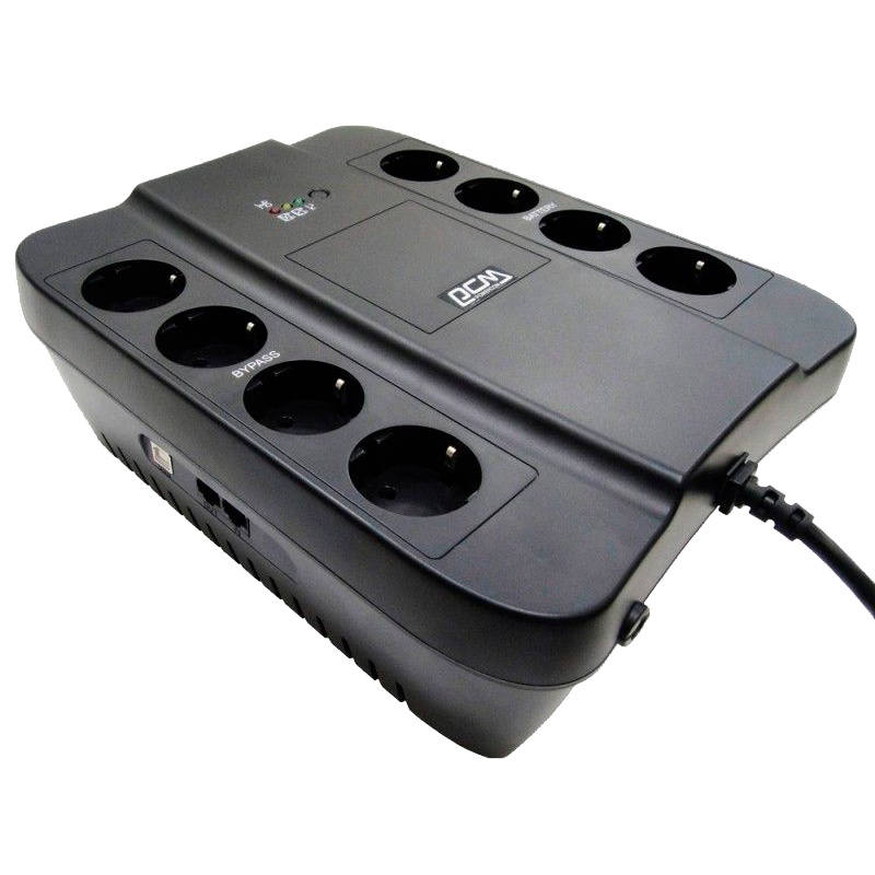 Источник бесперебойного питания Powercom Back-UPS SPIDER, Line-Interactive, 1000VA/550W, Tower, 8xSchuko outlets (4 surge & 4 batt), USB (688277)