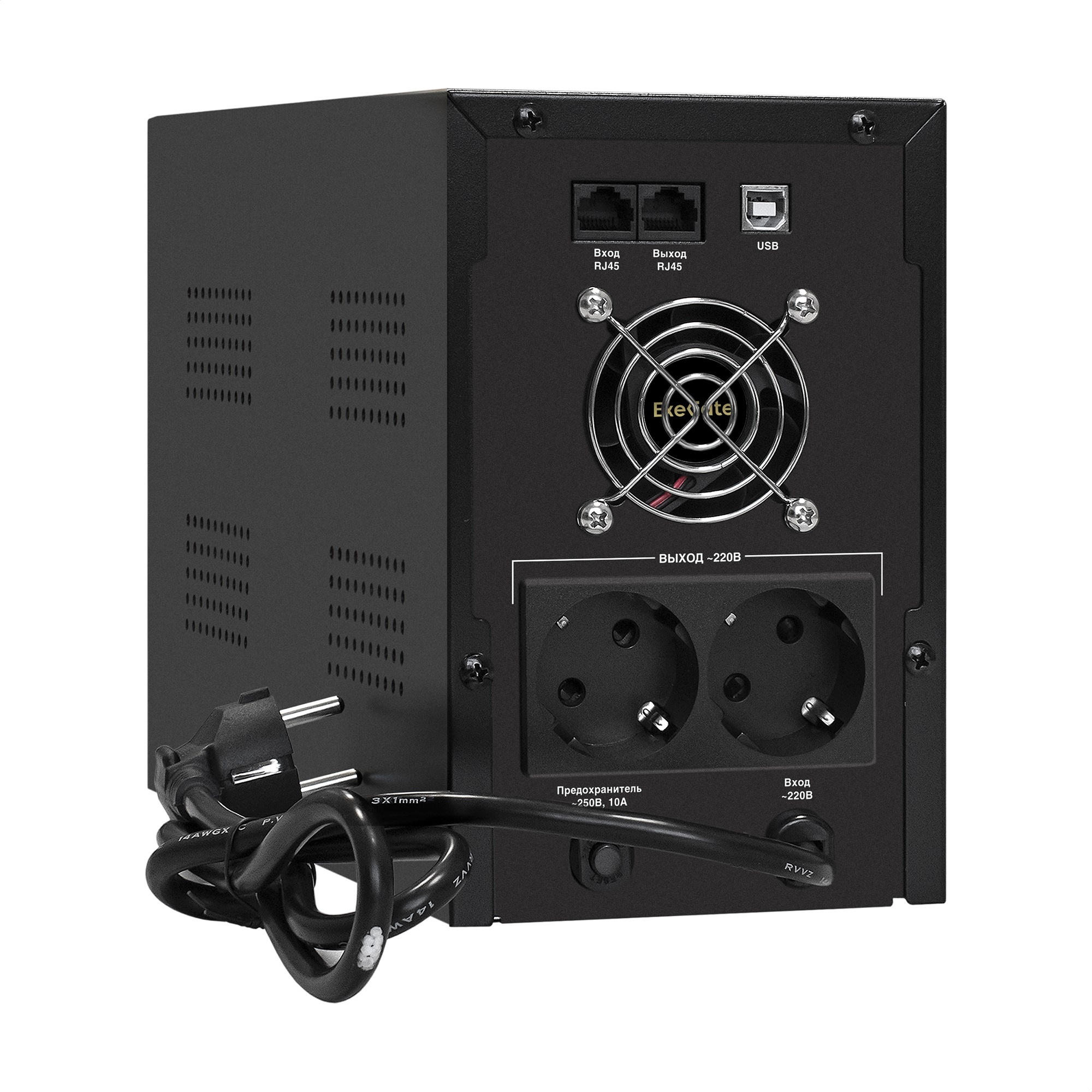 ИБП ExeGate SpecialPro UNB-2200.LED.AVR.2SH.RJ.USB (2200VA/1300W,LED, AVR,2*Schuko, RJ45/11, USB, батарея 12V 9Ah - 2 шт., металлический корпус, Black)