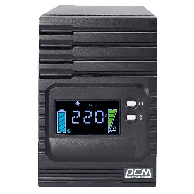 Источник бесперебойного питания Powercom Smart King Pro+ SPT-1000, Line-Interactive, LCD, 1000VA/800W, Tower,  8*IEC320-C13, SNMP Slot, black (1152559)