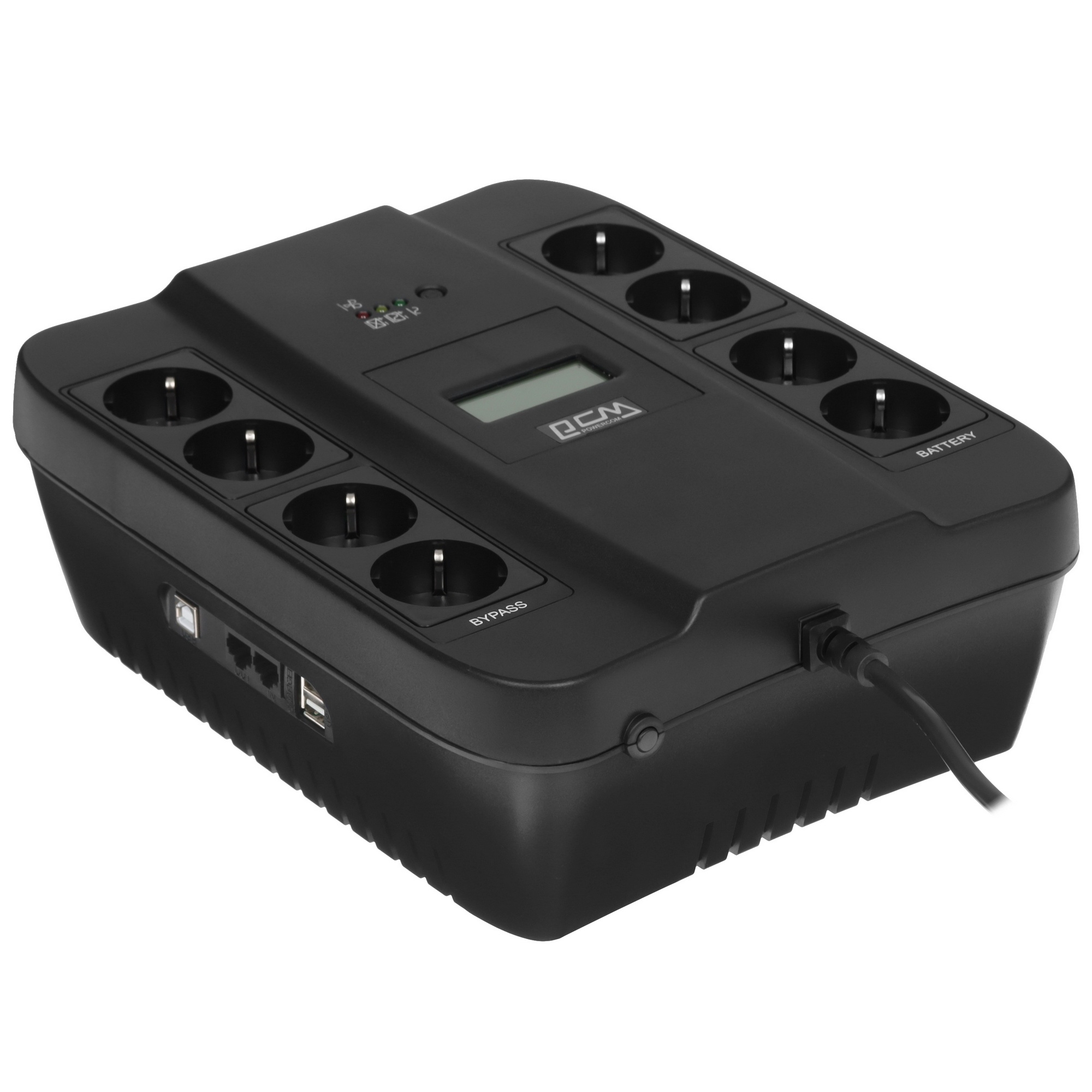 Источник бесперебойного питания Powercom SPIDER, Интерактивная, 900 ВА / 540 Вт, Tower, Schuko, LCD,
