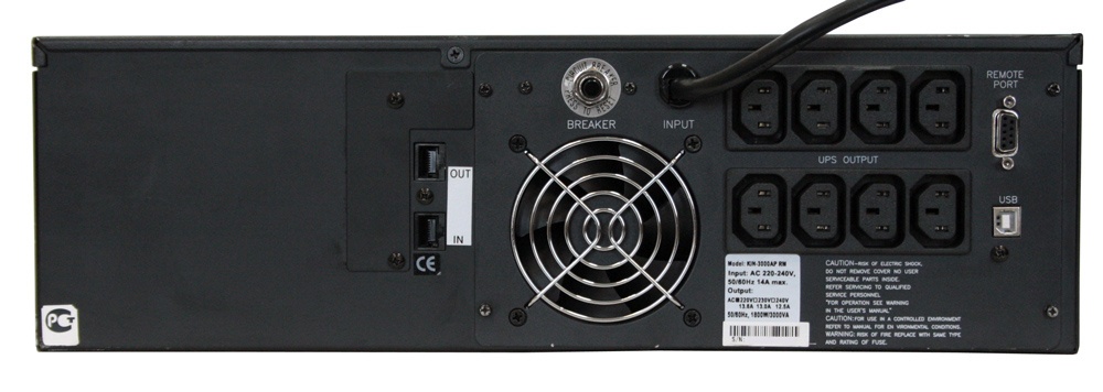 Источник бесперебойного питания Powercom King Pro RM, Line-Interactive, 3000VA/2400W, Rack mount 3U, 8*IEC320-C13 (8 batt), Serial+USB, SmartSlot, LCD, black (1152615)