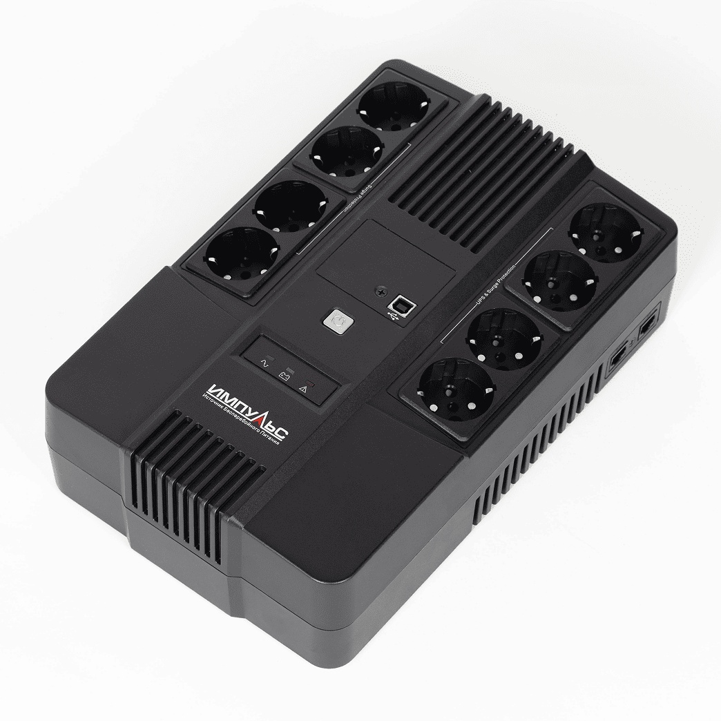 ИБП МАСТЕР 600, 600/360 ВА/Вт, LED, USB, RJ11/RJ45, SCHUKOx8 Импульс MT60102