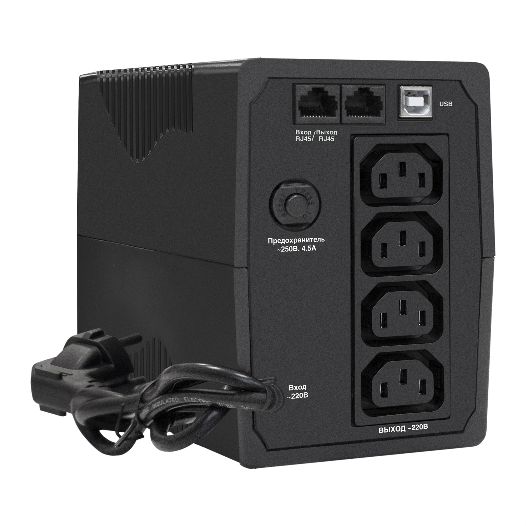 ИБП ExeGate Power Smart ULB-1000.LCD.AVR.4C13.RJ.USB (1000VA/550W, LCD, AVR, 4*C13, RJ45/11,USB, батарея 12V 9Ah, Black)