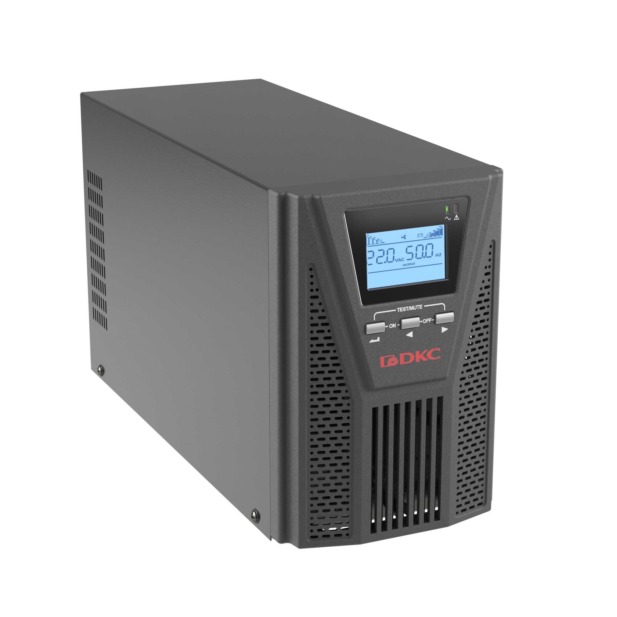 Онлайн ИБП ДКС серии Small Tower, 1000 ВА/900 Вт, 1/1, 2xSchuko, EPO, USB, RS-232, RJ45, 3x7Ач DKC S