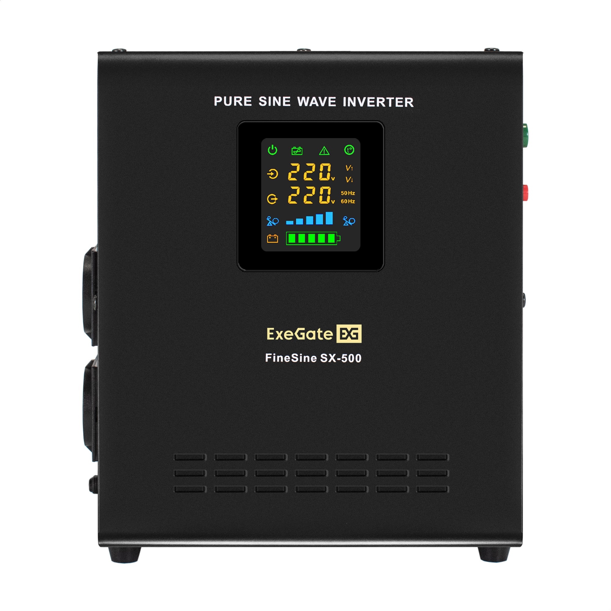 Комплект ИБП ExeGate FineSine SX-500.LCD.AVR.2SH + Батарея 100Aч, 1 шт. (ИБП  + АКБ , 1шт.)