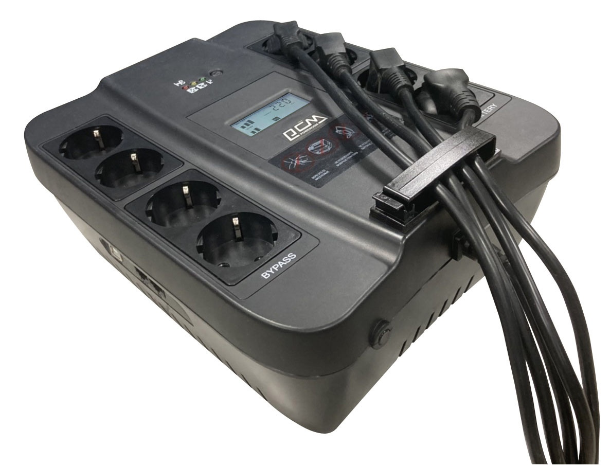 Источник бесперебойного питания Powercom Back-UPS SPIDER, Line-Interactive, LCD, AVR, 750VA/450W, 8xSchuko outlets (4 surge & 4 batt), USB,  black (1456261)