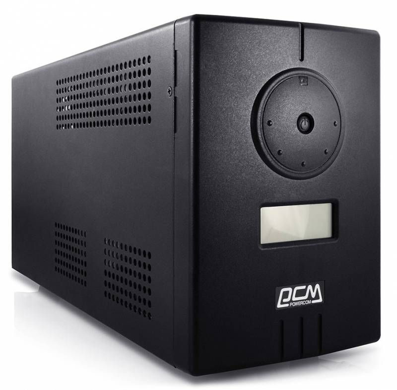 Источник бесперебойного питания Powercom Infinity, Line-Interactive, 500VA/300W, Tower, 2xSchuko, LCD, USB, без встроенных батарей (314811)