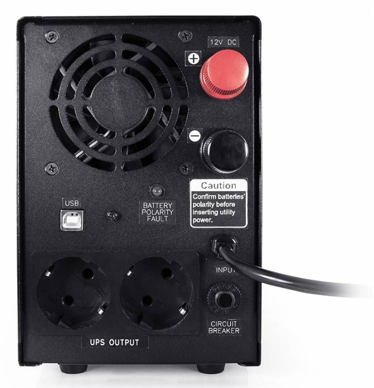 Источник бесперебойного питания Powercom Infinity, Line-Interactive, 500VA/300W, Tower, 2xSchuko, LCD, USB, без встроенных батарей (314811)