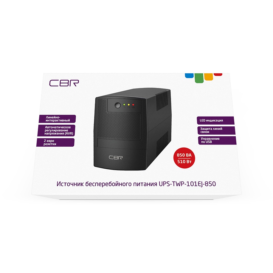 Башенный линейно-интерактивный ИБП CBR UPS-TWP-101EJ-850