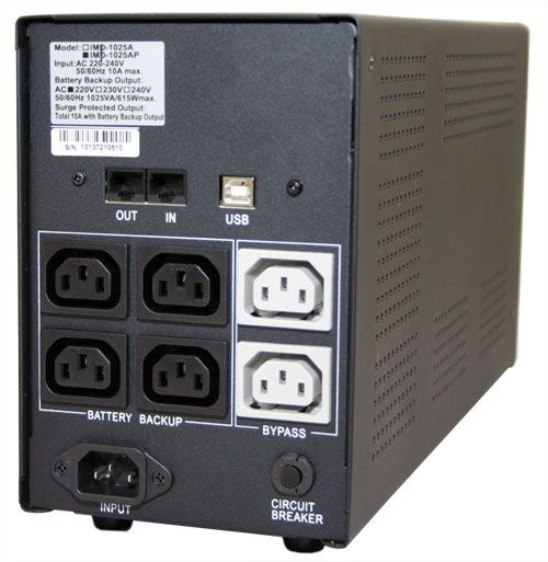 Источник бесперебойного питания Powercom Back-UPS IMPERIAL, Line-Interactive, 1200VA/720W, Tower, 6*IEC320-C13 (2 surge & 4 batt), USB (671478)