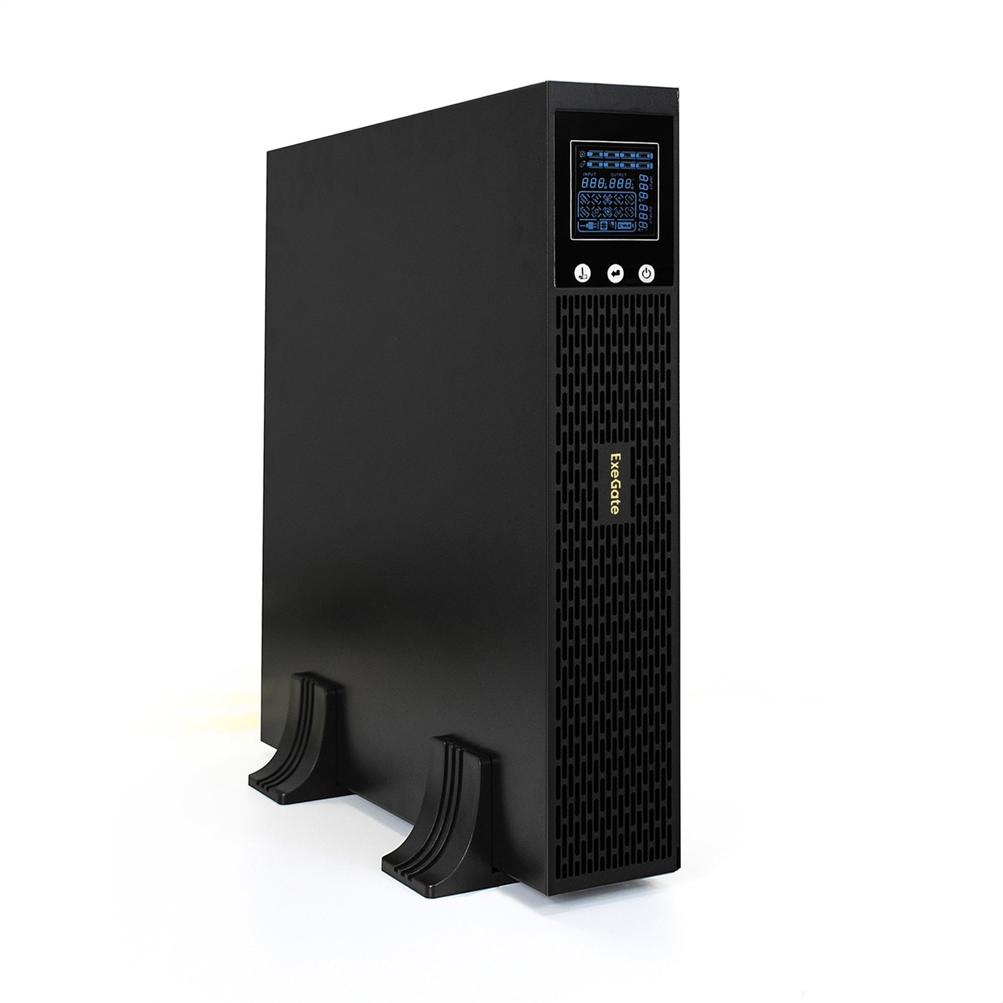 ИБП Pure Sine Wave ExeGate SinePower UHB-1000.LCD.AVR.1SH.4C13.RJ.USB.2U (1000VA/800W, LCD, AVR, 1*Schuko+4*C13, RJ45/11, USB, батарея 12V 7.2Ah - 2шт, Rackmount 2U/Tower, металлический корпус, Black)