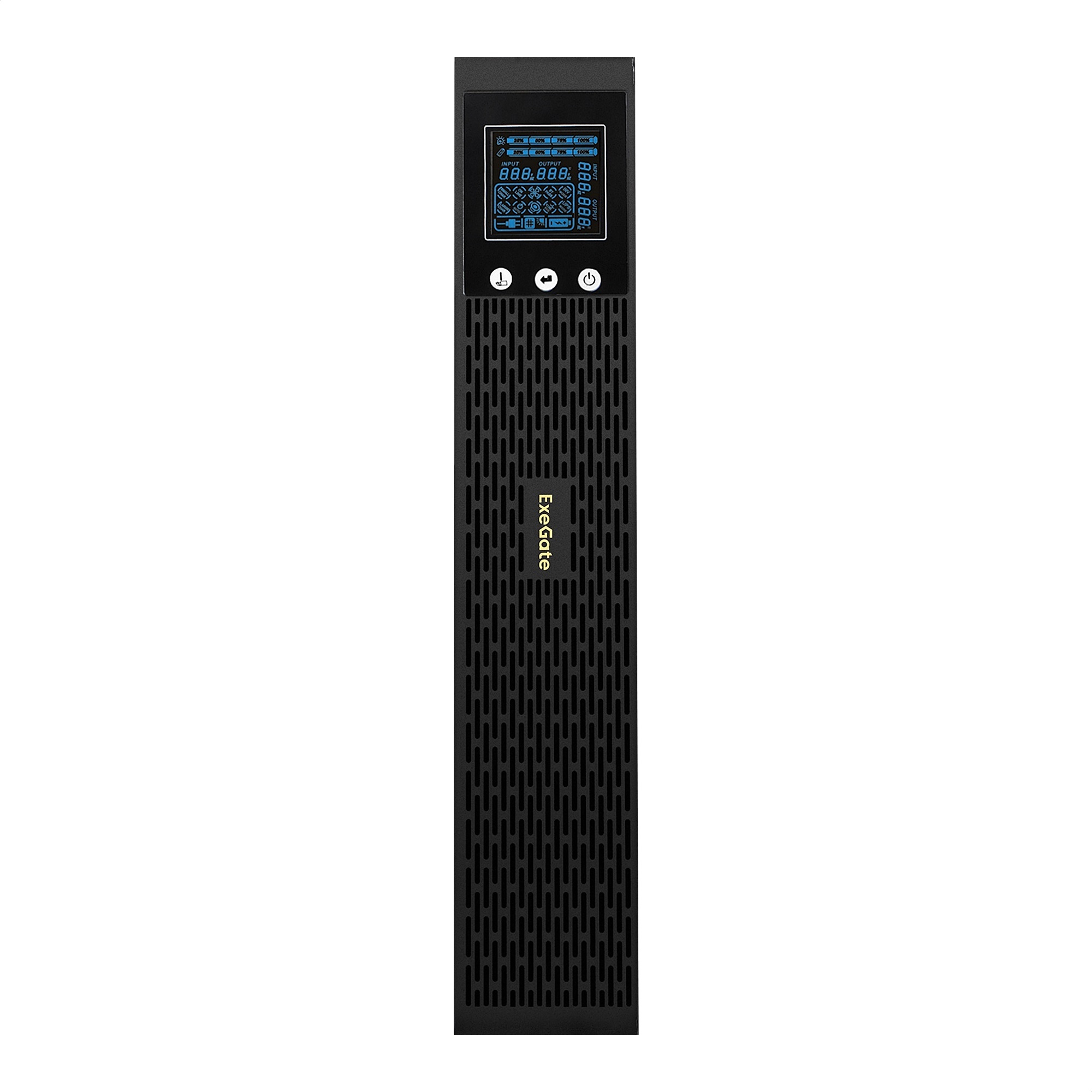 ИБП Pure Sine Wave ExeGate SinePower UHB-1000.LCD.AVR.1SH.4C13.RJ.USB.2U (1000VA/800W, LCD, AVR, 1*Schuko+4*C13, RJ45/11, USB, батарея 12V 7.2Ah - 2шт, Rackmount 2U/Tower, металлический корпус, Black)