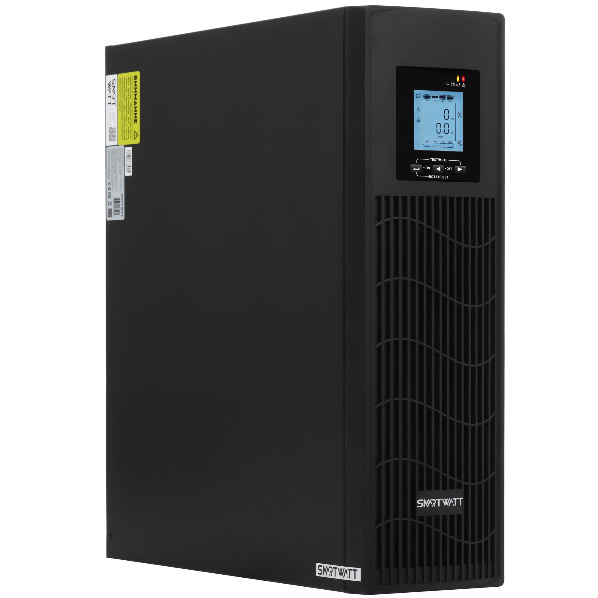 Источник бесперебойного питания SMARTWATT ИБП линейно-интерактивный SIN, 3000/2400 ВА/Вт, стоечный/напольный, LCD дисплей, IEC C13 - 6 шт., Schuko CEE7/4 - 1 шт.