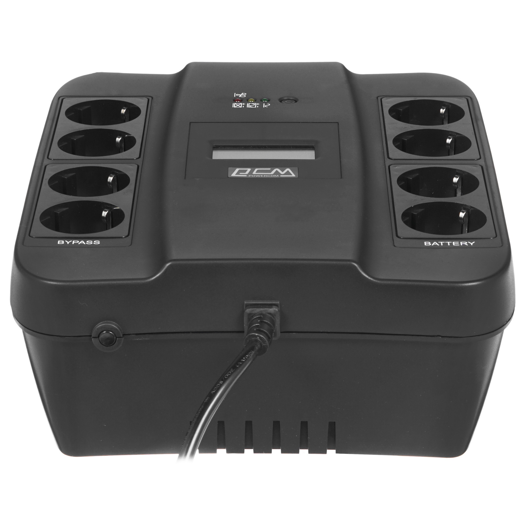 Источник бесперебойного питания Powercom Back-UPS SPIDER, Line-Interactive, LCD, AVR, 750VA/450W, 8xSchuko outlets (4 surge & 4 batt), black (1138691)