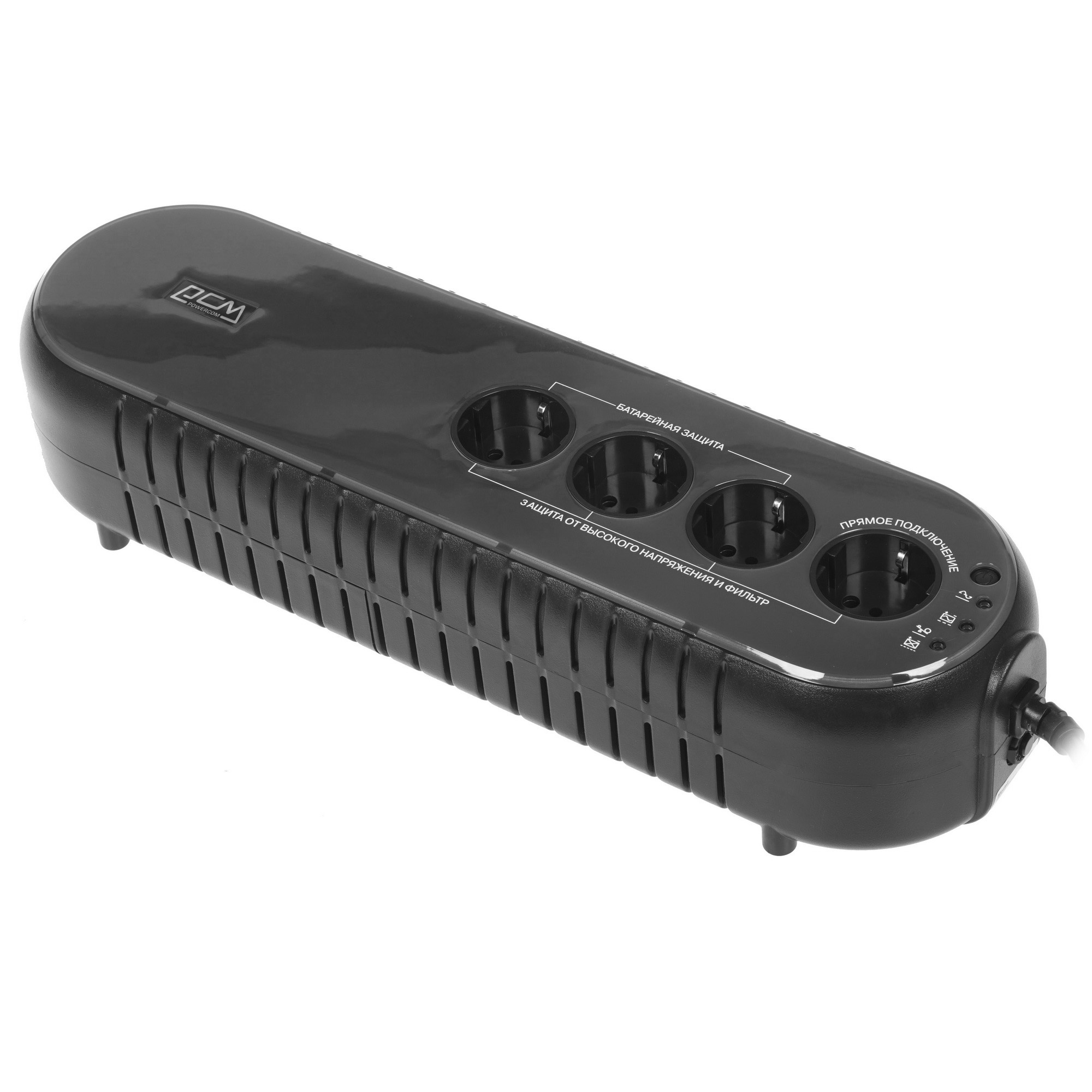 Источник бесперебойного питания Powercom Back-UPS WOW, OffLine, 1000VA/500W, Tower, 4xSchuko outlets(1 Surge & 3 batt), USB (78235)