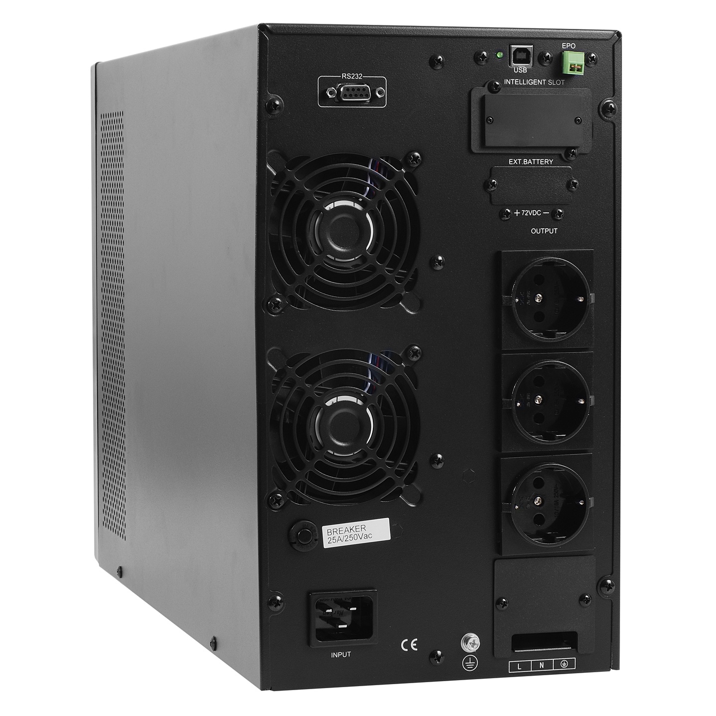 Источник бесперебойного питания Powerman Online 3000VA/2400W, 220V, Tower, Out: 3xShuko, Black*Onlin