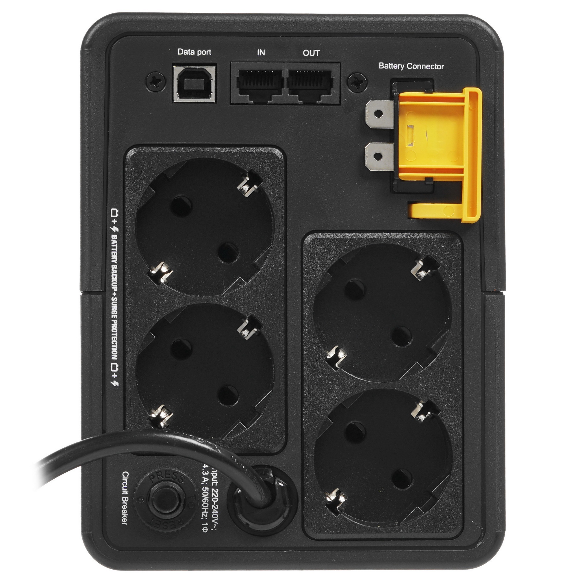 Источник бесперебойного питания APC Back-UPS 950VA/520W, 230V, AVR, 4 Schuko Sockets, USB, 1 year warranty