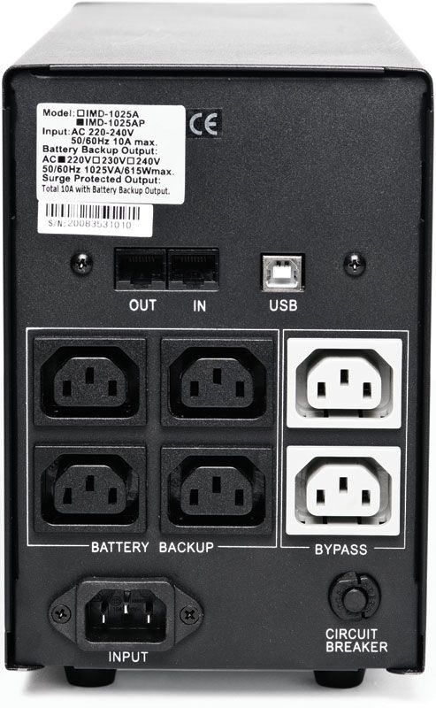 Источник бесперебойного питания Powercom Back-UPS IMPERIAL, Line-Interactive, 2000VA/1200W, Tower, 6*IEC320-C13 (2 surge & 4 batt), LCD, USB (507313)